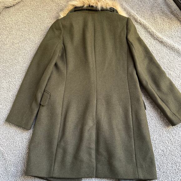 NWT Topshop Monica Faux Fur Collar Coat - Size US 2 - Picture 8 of 8